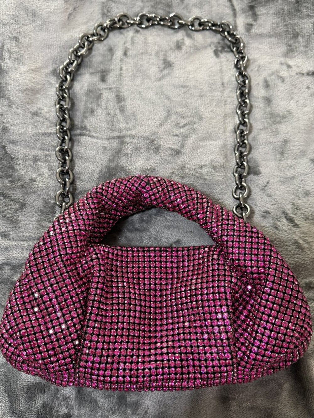 Stuart Weitzman The Moda Mini Shine Crystal Top-Handle Handbag Purse
